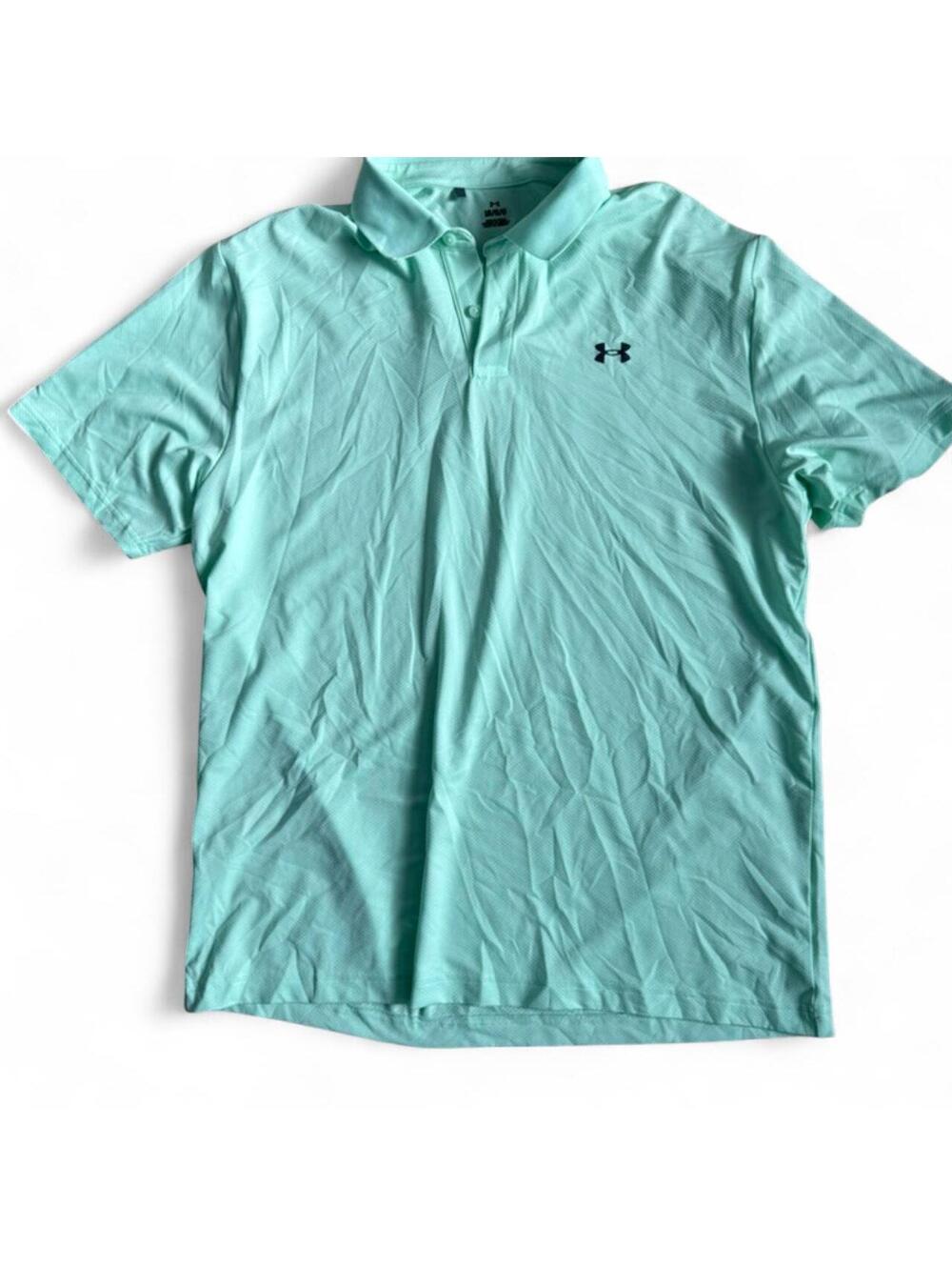 Under Armour Polo Shirt Large 🔥 Mint Green Performance Golf